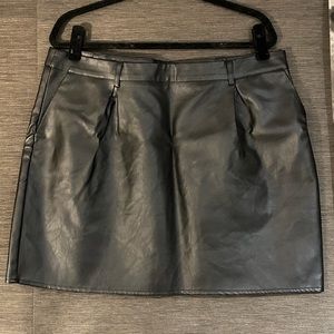 Black Faux Leather Skirt